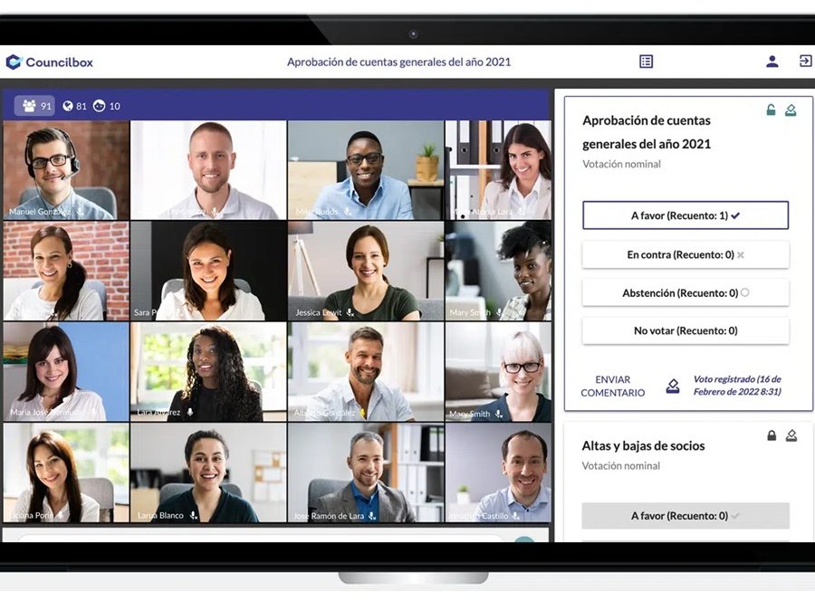 Reuniones telemáticas con voto electrónico certificado