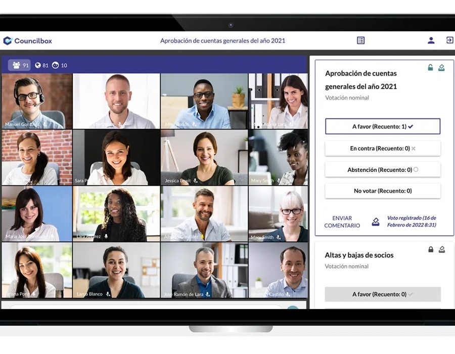 Reuniones telemáticas con voto electrónico certificado